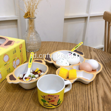 5 Piece Lucu Bamboo Koala Set Peralatan Makan